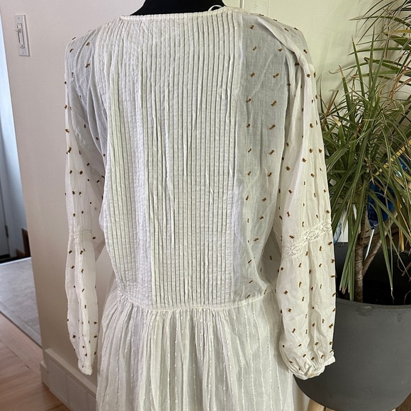 Zara Boho White Flowy Button Down Dress - Picture 9 of 13